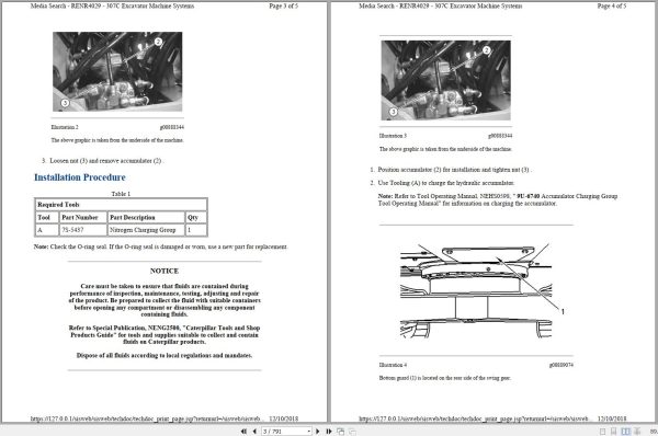 CAT Mini Hydraulic Excavator 307C BCM BNE Operators Service Manual and Schematics 2