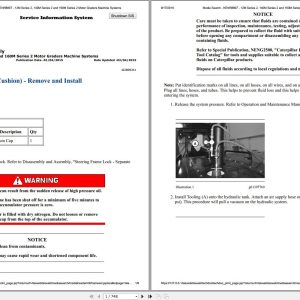 CAT Motor Grader 140M2 M9J Operators Service Manual and Schematics 1