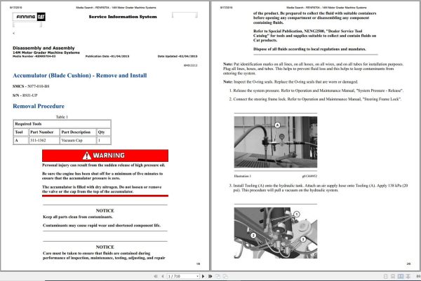CAT Motor Grader 14M B9J Operators Service Manual and Schematics 1