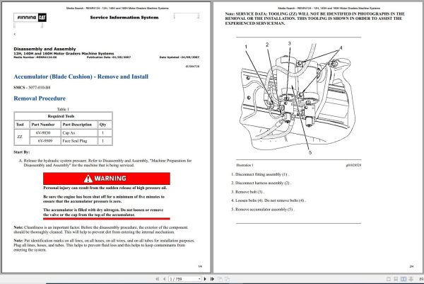 CAT Motor Grader 160H CCP Operators Service Manual and Schematics 1