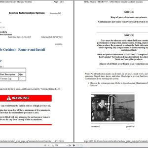 CAT Motor Grader 160M B9L Operators Service Manual and Schematics 1