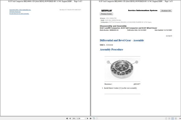CAT Soil Compactor 815F BKL Disassembly and Assembly Manual and Diagram SENR9537 04 1