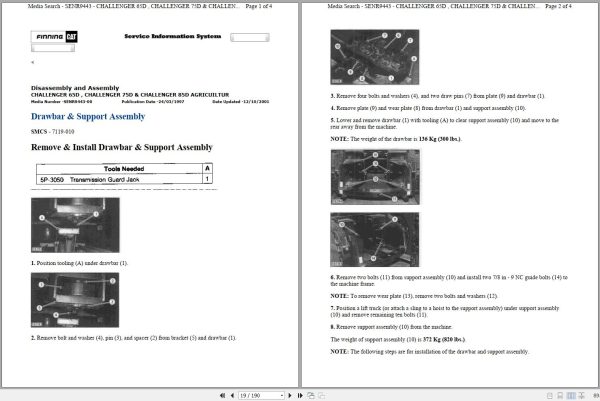 CAT Tractor Challenger 85D 4GR Operators Service Manual and Schematics 1