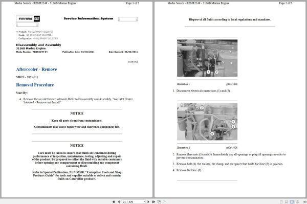 Caterpillar Engine 3126B 9ZF Operators Service Manual and Electrical Schematics 2