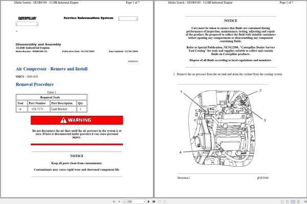 Caterpillar Engine 3126B BEJ Operators Service Manual and Electrical Schematics 1