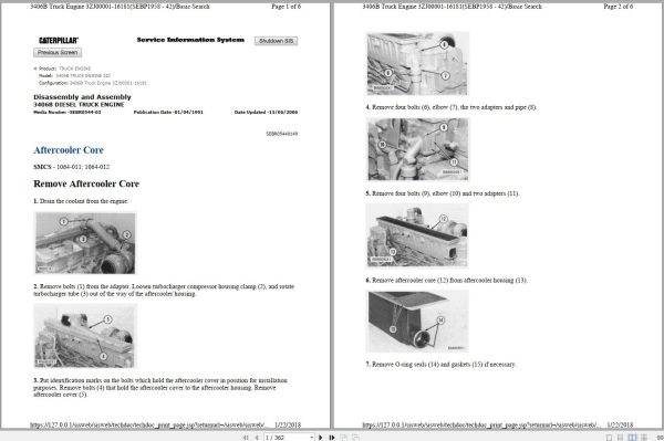 Caterpillar Engine 3406B 3406C 3ZJ Operation Maintenance and Service Manual 1