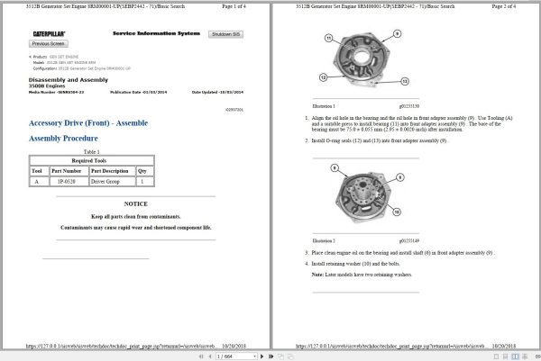 Caterpillar Engine 3512B 8RM 7XM 20Z Maintenance Service Manual and Electrical Schematics 1