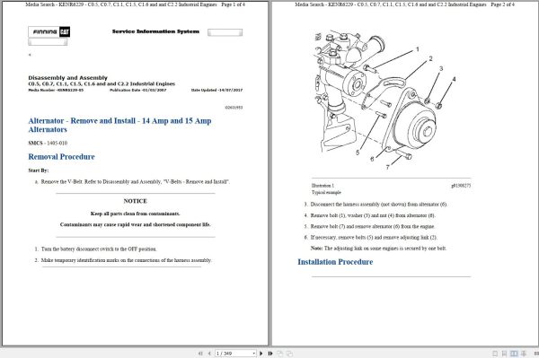 Caterpillar Engine C1.6 C6K Operation Maintenance and Service Manual 1