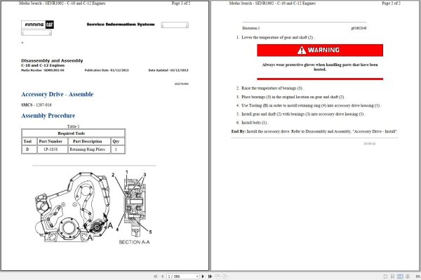 Caterpillar Engine C10 2PN Operators Service Manual and Electrical Schematics 1