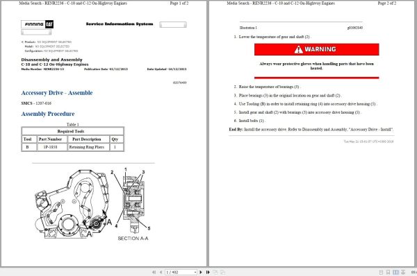 Caterpillar Engine C12 CPD Operators Service Manual and Electrical Schematics 1