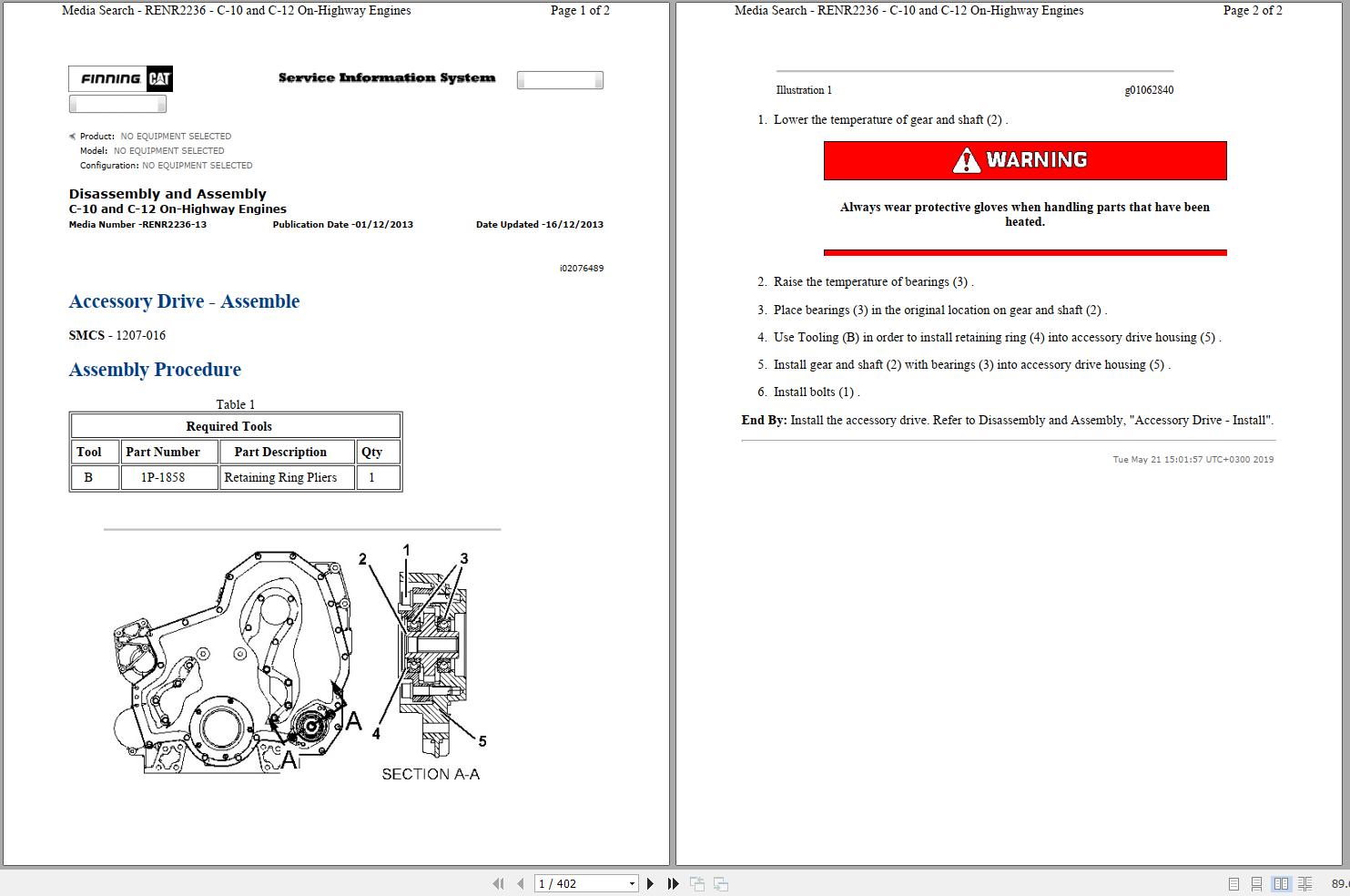 Caterpillar Engine C12 CPD Operators Service Manual and Electrical Schematics 1