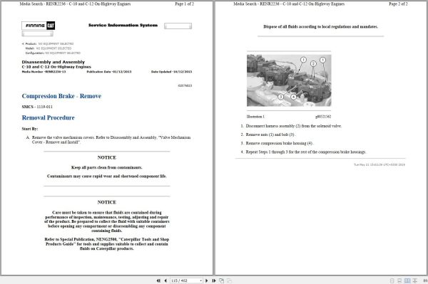 Caterpillar Engine C12 CPD Operators Service Manual and Electrical Schematics 2