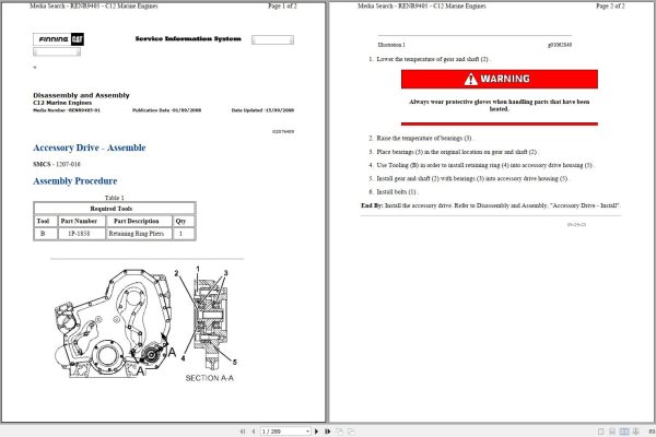 Caterpillar Engine C12 NFL Operators Service Manual and Electrical Schematics 1