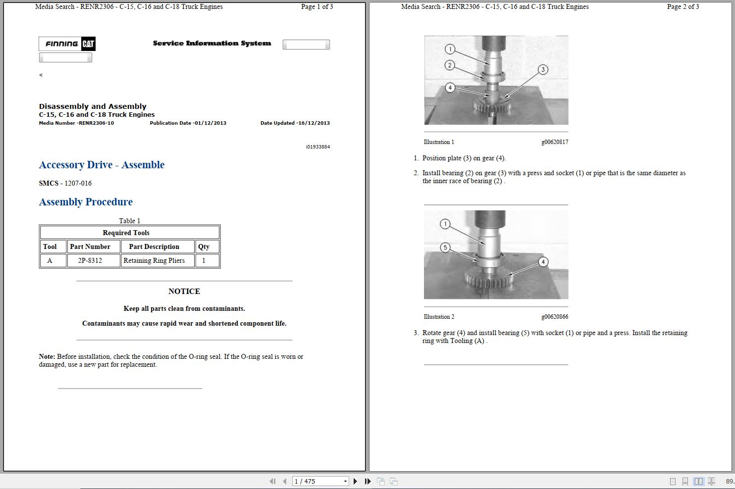 Caterpillar Engine C15 6NZ Operators Service Manual and Electrical Schematics 1