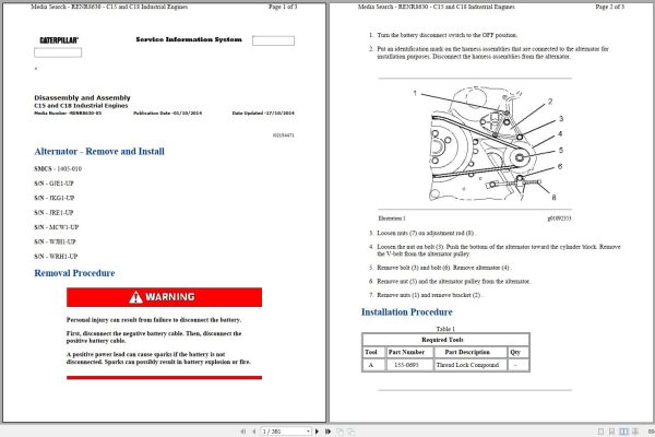 Caterpillar Engine C15 C18 Operators Service Manual and Electrical Schematics 1