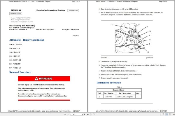 Caterpillar Engine C15 C18 WRH Operators Service Manual and Electrical Schematics 1