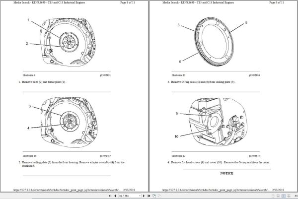 Caterpillar Engine C15 C18 WRH Operators Service Manual and Electrical Schematics 2