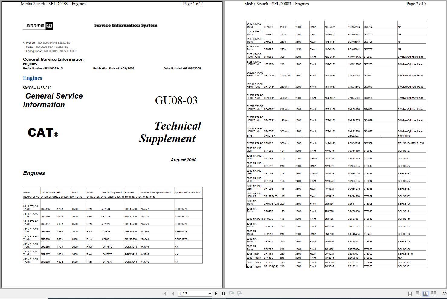 Caterpillar Engine C15 JEP Operators Service Manual and Electrical Schematics 1