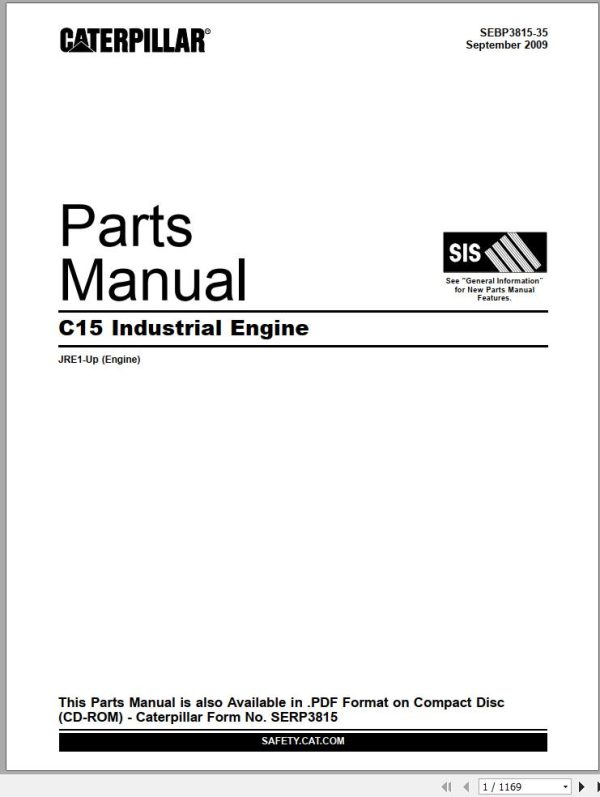 Caterpillar Engine C15 Parts Manual SEBP3815 35 1