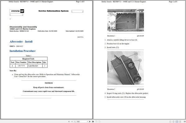 Caterpillar Engine C15 RLA Operators Service Manual and Electrical Schematics 1