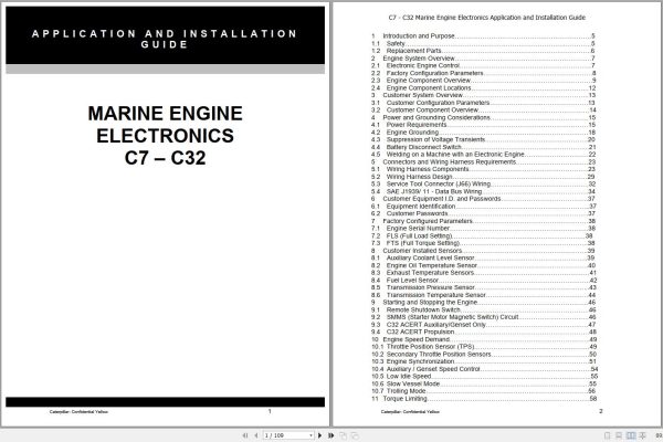 Caterpillar Engine C18 BDN Operators Service Manual and Electrical Schematics 1