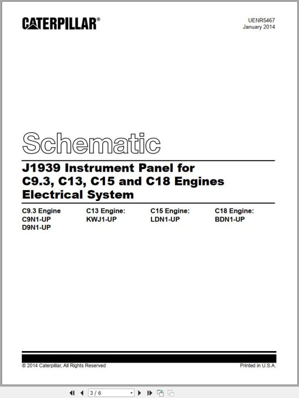 Caterpillar Engine C18 BDN Operators Service Manual and Electrical Schematics 3