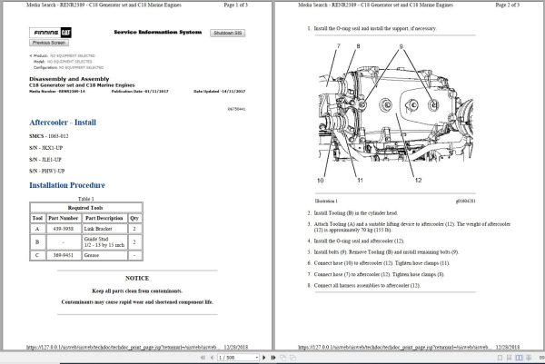 Caterpillar Engine C18 GES Operators Service Manual and Electrical Schematics 1