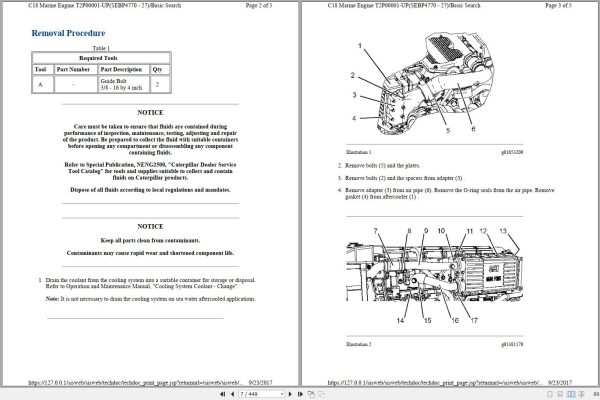 Caterpillar Engine C18 T2P Disassembly and Assembly Manual and Electrical Schematics RENR2389 12 2