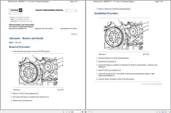 Caterpillar Engine C27 TWM Operators Service Manual and Electrical Schematics 1