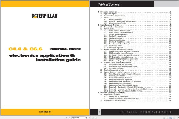 Caterpillar Engine C4.4 C6.6 Electronic Application Install Guide LEBH7120 00 1