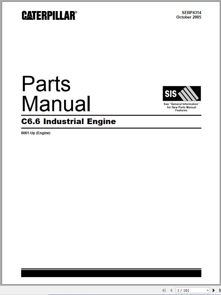 Caterpillar Engine C6.6 Parts Manual SEBP4314 00 1