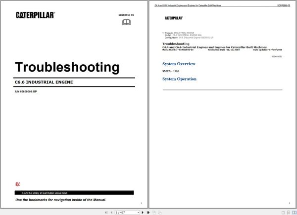 Caterpillar Engine C6.6 Troubleshooting Manual SENR9969 05 1