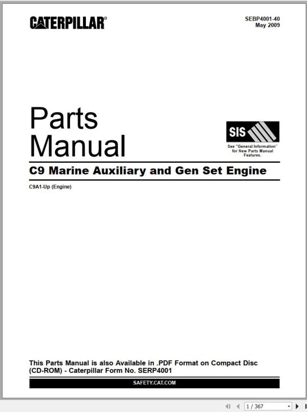 Caterpillar Engine C7 C9 Operation Parts and Service Manual 1