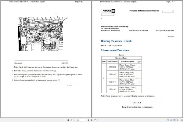 Caterpillar Engine C7 JTF Operation Parts Service Manual and Electrical Schematics 2