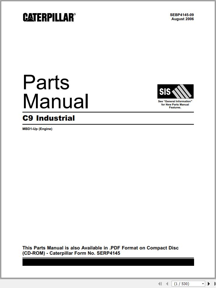 Caterpillar Engine C9 Parts Manual SEBP4145 09 1