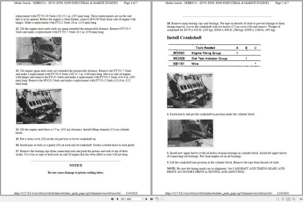 Caterpillar Engine D398A 67B Operation Maintenance and Service Manual 2