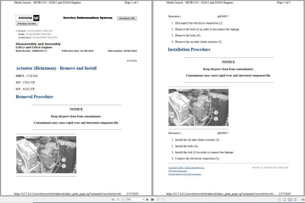 Caterpillar Engine G3616 BLB Operators Service Manual and Electrical Schematics 1