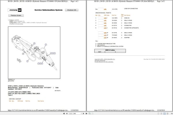 Caterpillar Hammer H65DS FTS Parts Manual SEBP4160 20 2