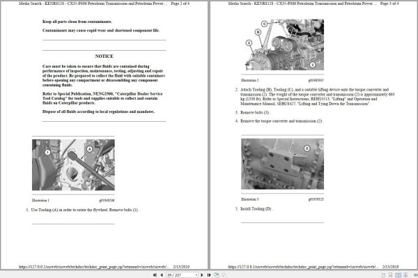Caterpillar Petroleum Transmission CX31 P600CX35 P800 PKG Operators Service Manual and Schematics 2