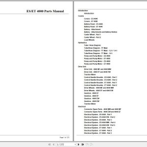 Crown Forklift ES4000 ET4000 Parts Manual 1