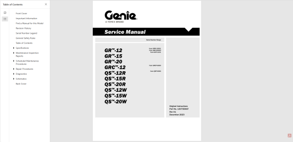 Genie Lift Truck 64.5GB Operators Parts Service Manuals Schematics 4