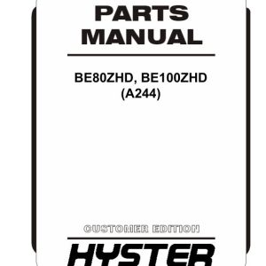 Hyster Forklift A244 BE80ZHD BE100ZHD Parts Manual 4110890 03 2024