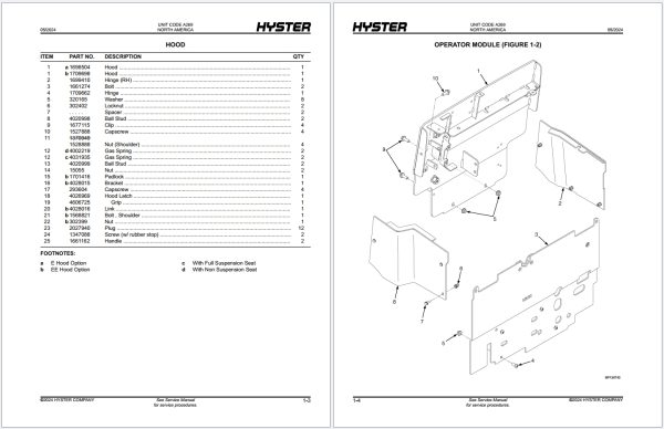 Hyster Forklift A269 E30XN E35XN E40XN Parts Manual 4025337 05 2024 1