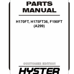 Hyster Forklift A299 H170FT H175FT36 F190FT Parts Manual 4000501 04 2024