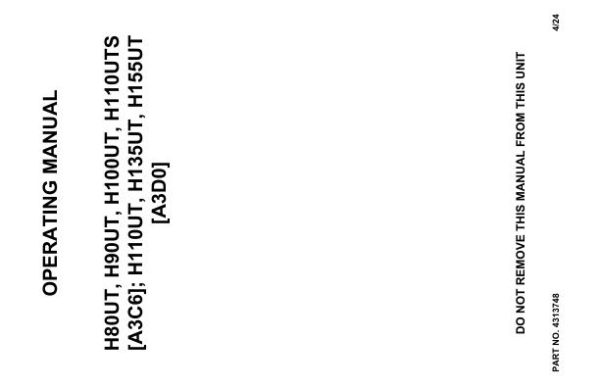 Hyster Forklift A3C6 A3D0 H80UT to H155UT Operator Manual 4313748 04 2024