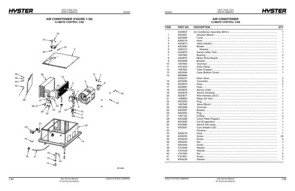 Hyster Forklift C222 Reachstacker RS45 27CH to RS46 41LS Americas Parts Manual 4038588 05 2024 1