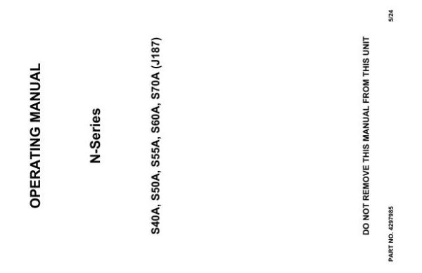 Hyster Forklift J187 S40A S50A S55A S60A S70A Operator Manual 4297985 05 2024