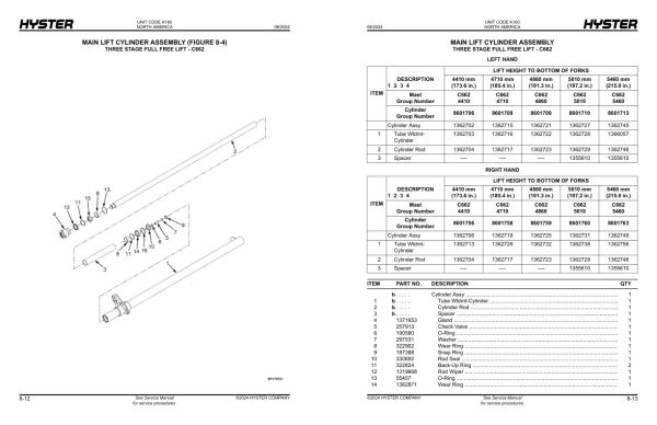 Hyster Forklift K160 J30XNT J35XNT J40XNT Parts Manual 1676157 06 2024 1