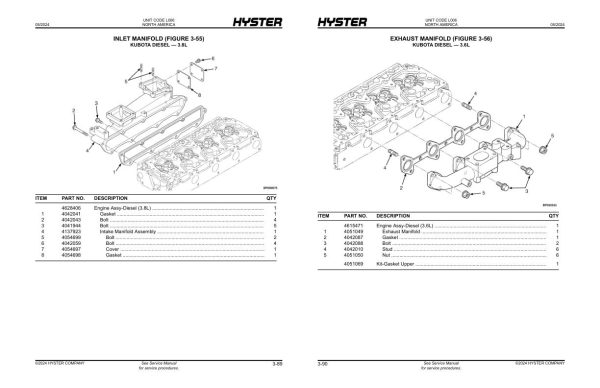 Hyster Forklift L006 H135FT H155FT Parts Manual 4139158 05 2024 1