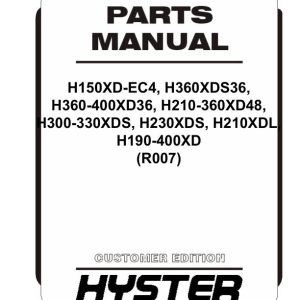 Hyster Forklift R007 H150 to H400 Parts Manual 4326708 02 2024